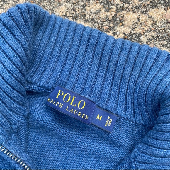 Polo by Ralph Lauren Men's Blue Half-Zip Sweater - Picture 4 of 8